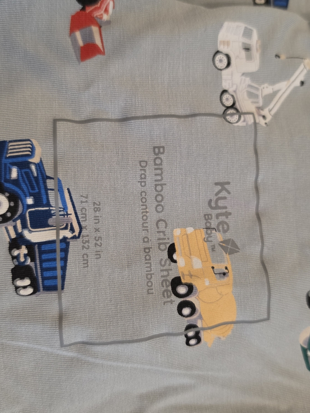 Kyte Baby Bamboo Crib Sheet - Construction Print.